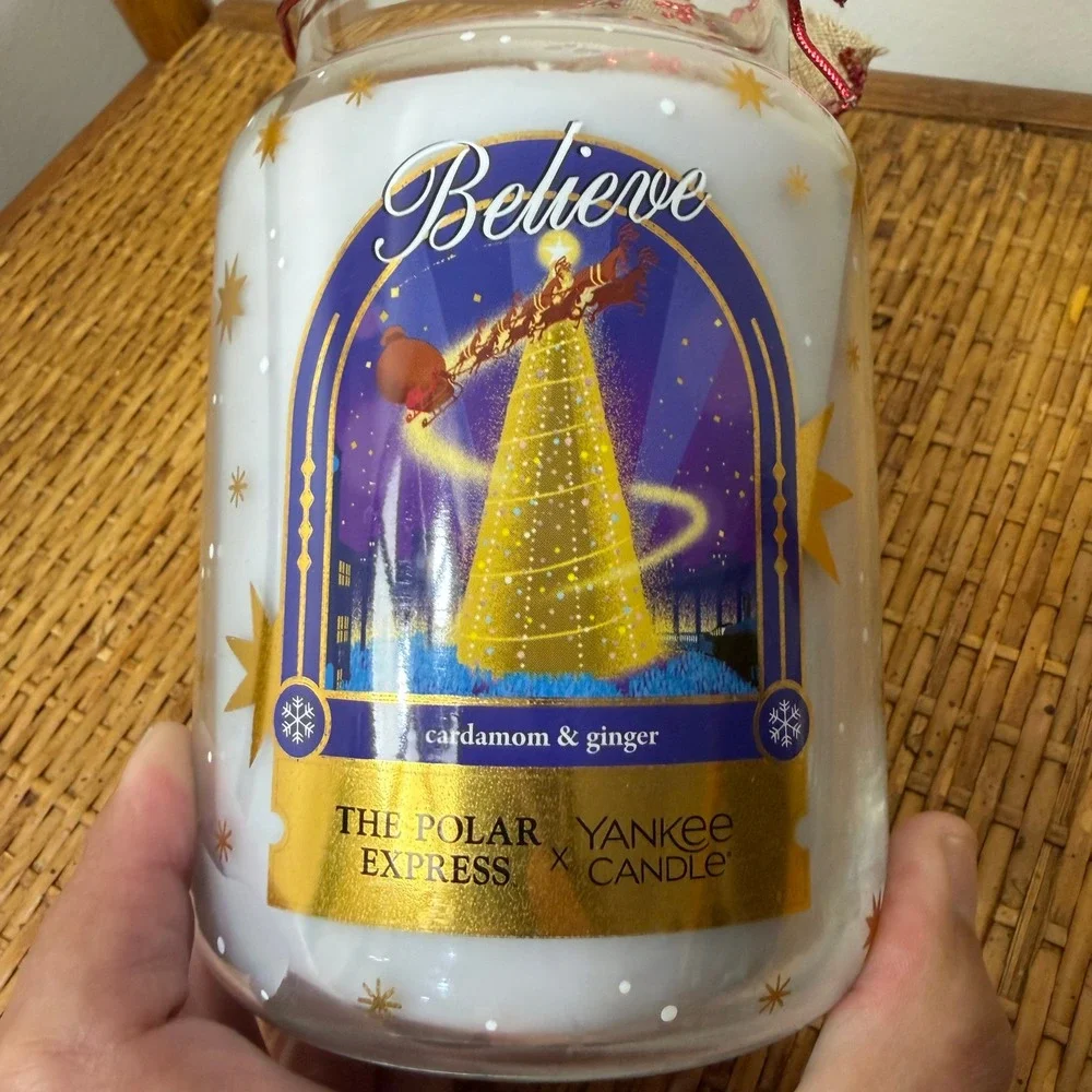 Yankee Candle Polar Express Believe 22oz Large Jar Cardamom Ginger NEW